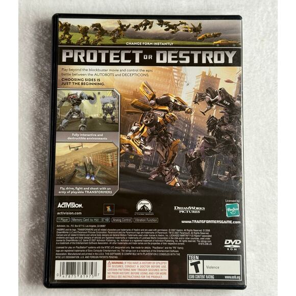 Transformers The Game (PS2, 2007) Complete w/ Manual – Activision - PlayStation - Picture 2 of 6